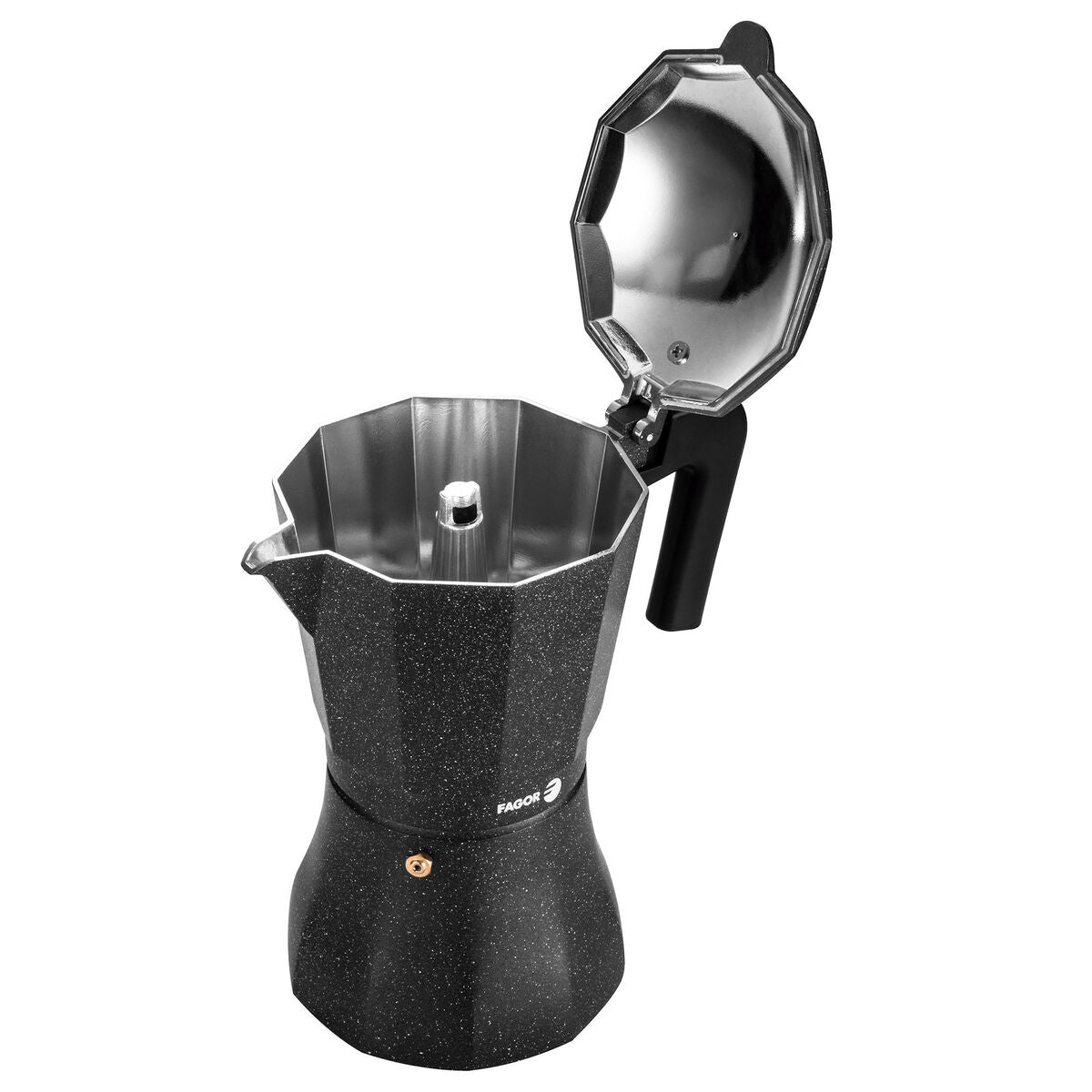 Italian Coffee Pot Fagor Black Aluminium-4